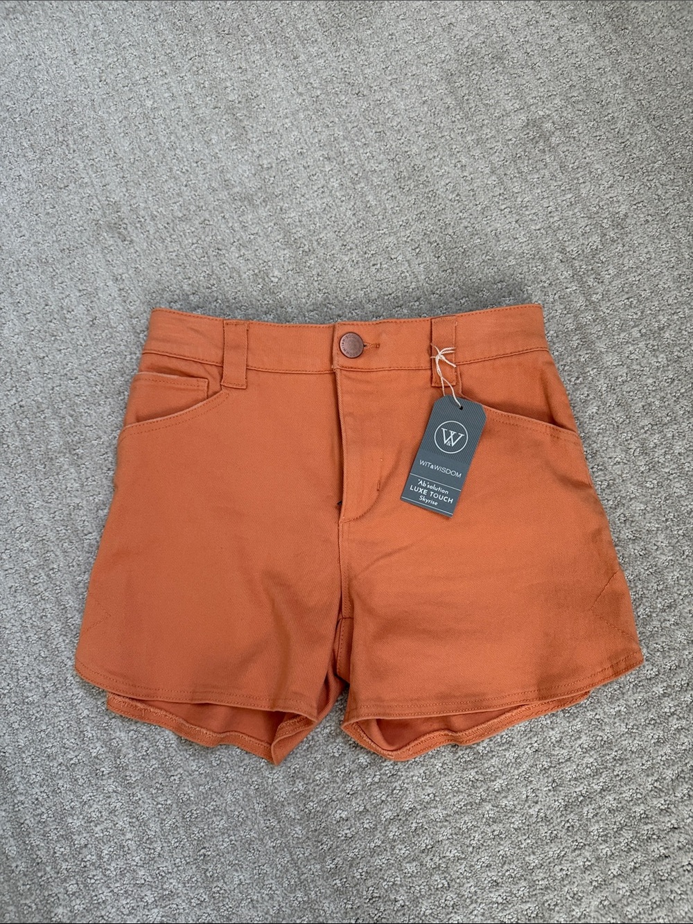 NWT Wit & Wisdom High-Waist Shorts in Orange 🍊 sz 2